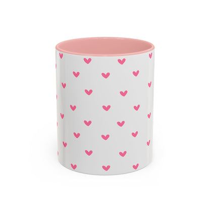 Love Hearts Accent Coffee Mug - Perfect for Valentine's Day and Everyday Enjoyment