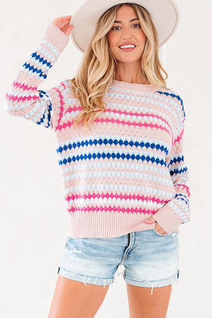 Colorful Striped Pullover Sweater Dear-Lover Dropshipping
