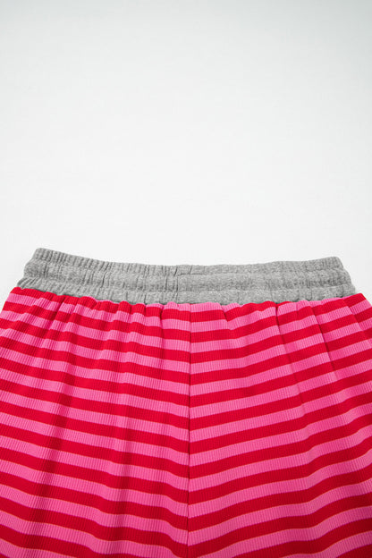 Stripe Contrast Elastic Waist Shorts Dear-Lover Dropshipping