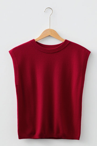 Crew Neck Knit Sweater - Red Dear-Lover Dropshipping