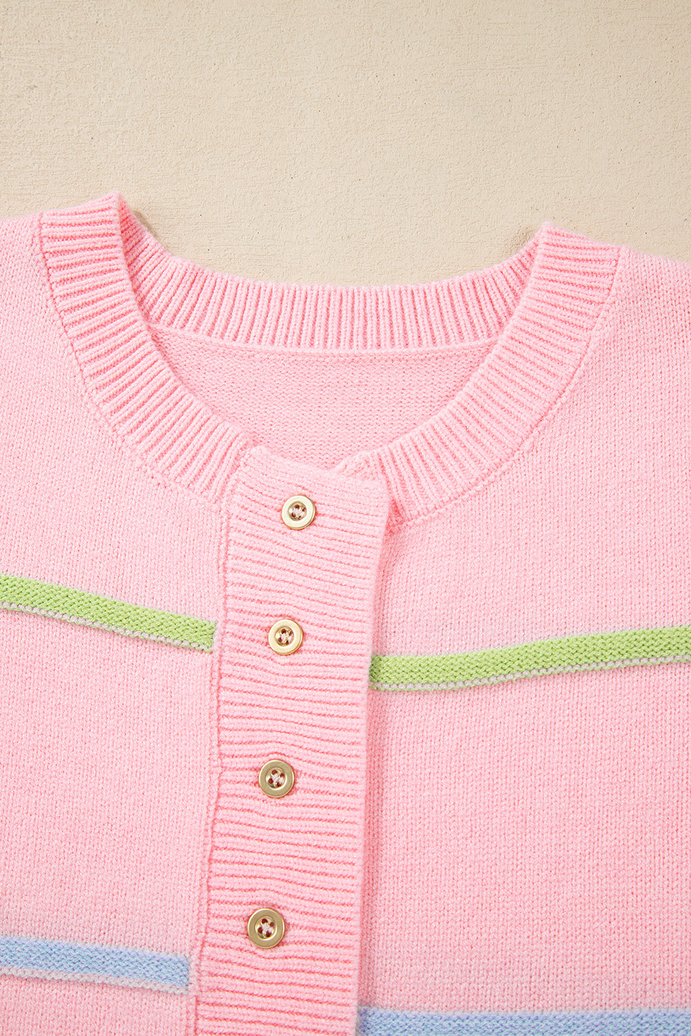 Rainbow Stripes Baggy Henley Sweater Daisie Boutique