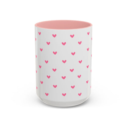Love Hearts Accent Coffee Mug - Perfect for Valentine's Day and Everyday Enjoyment