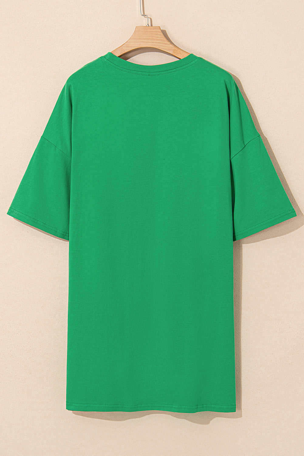 Rhinestone Lucky Poker Cards Oversized T Shirt Mini Dress - Green Daisie Boutique