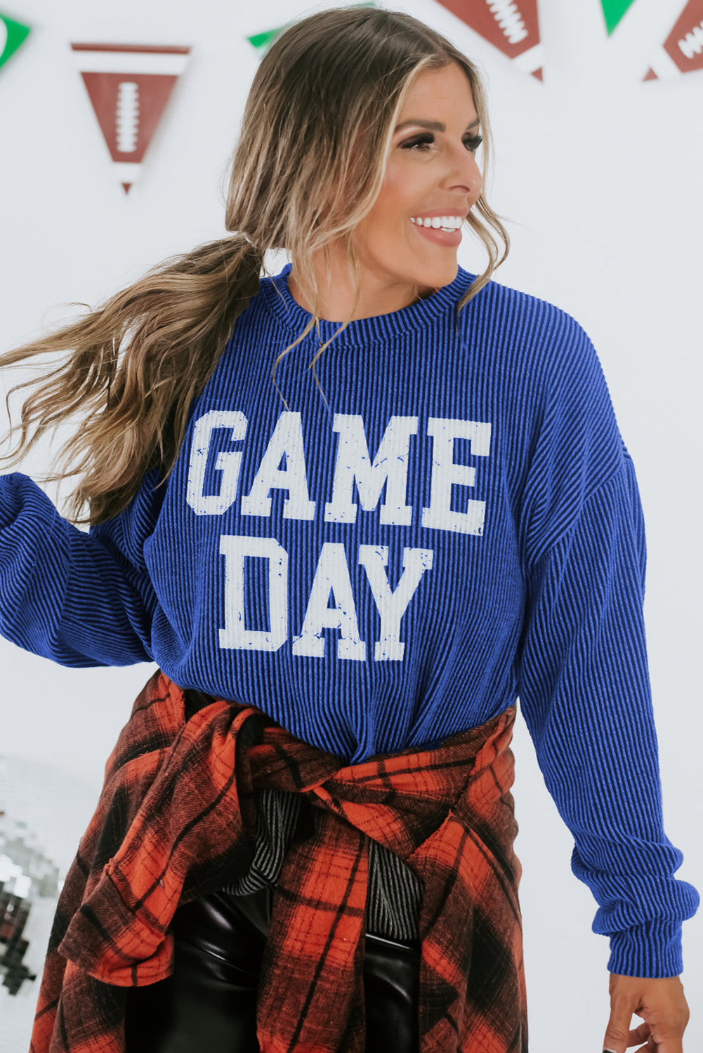 GAME DAY Graphic Long Sleeve Crewneck Tee Daisie Boutique