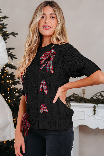 Lace up Holiday Puff Sweater Dear-Lover Dropshipping