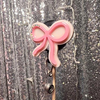Blinged-Out Bow Badge Holder
