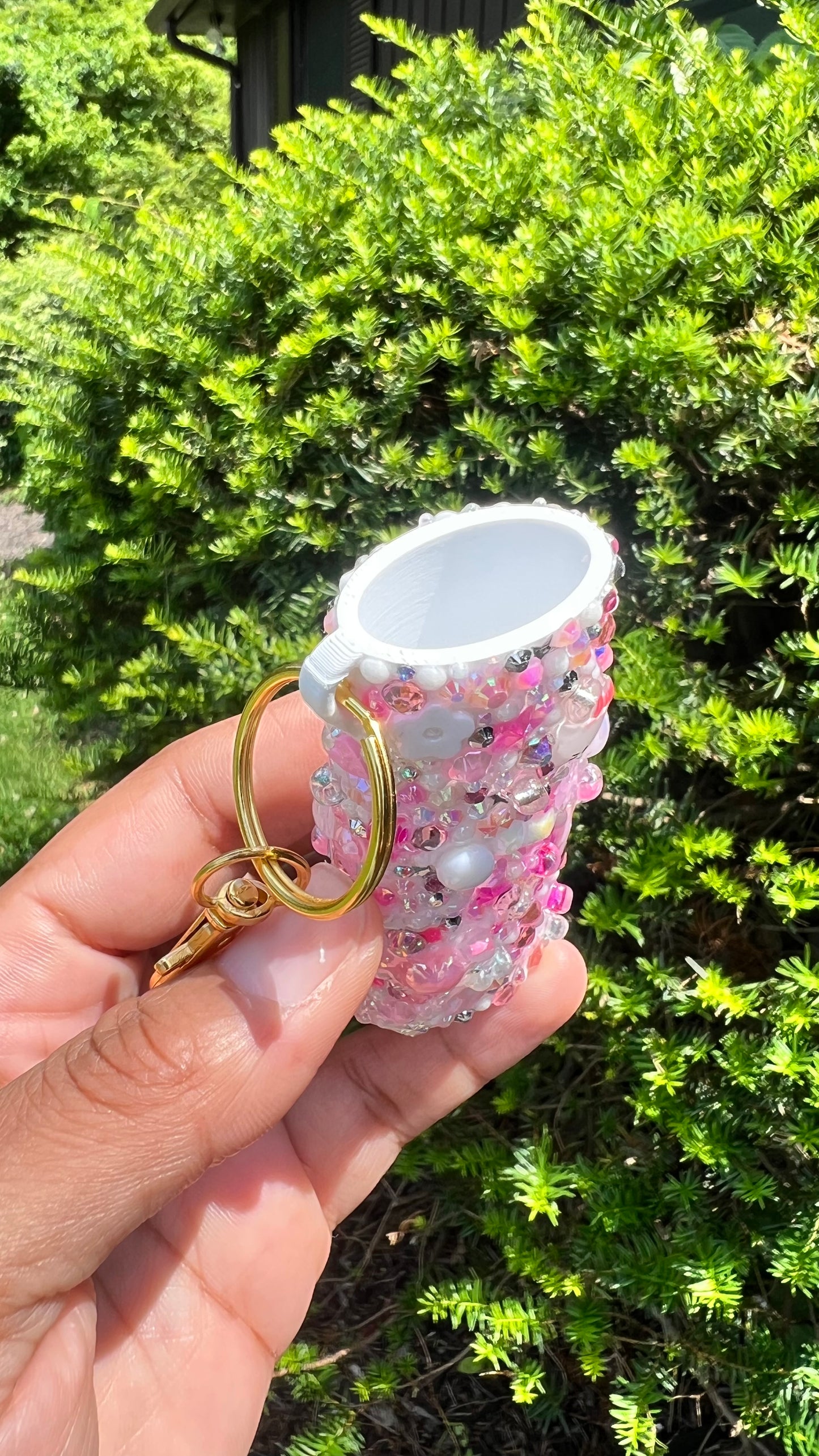 Daisie Boutique handmade junk charm lighter case coquette aesthetic bedazzled Bic lighter cover in blue Nashville small business