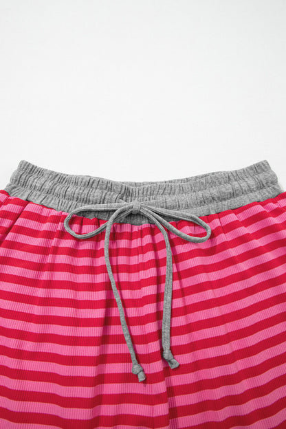 Stripe Contrast Elastic Waist Shorts Dear-Lover Dropshipping