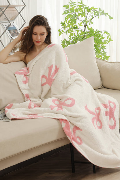 Pink Bow Printed Cozy Soft Throw Blanket Dear-Lover Dropshipping