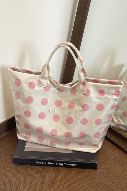 Polka Dot Waterproof PVC Tote Bag