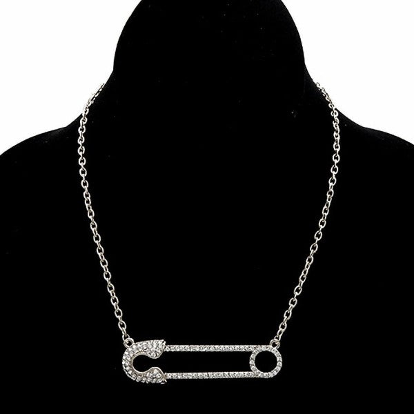Safety Pin Rhinestone Chunky Chain Necklace My Pampered Life Seattle