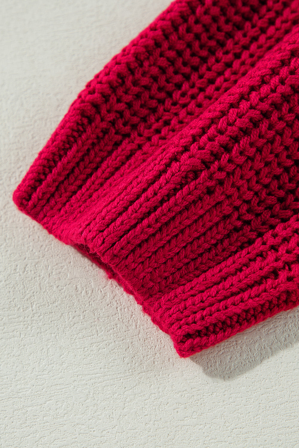 Off-the-shoulder Knit Sweater - Ruby Red