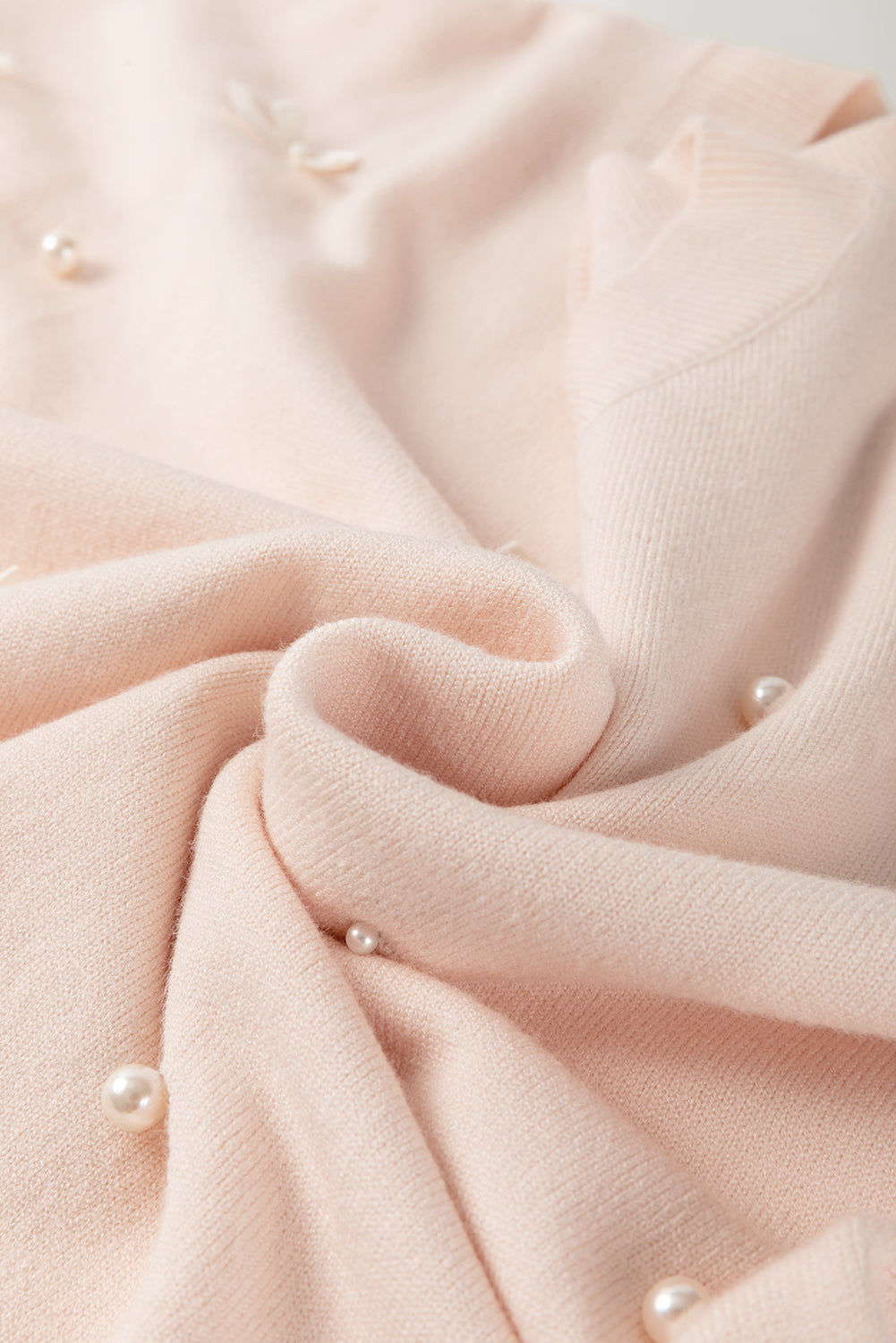 Pearl Bow Embellished Short Sleeve Sweater - Oatmeal Daisie Boutique