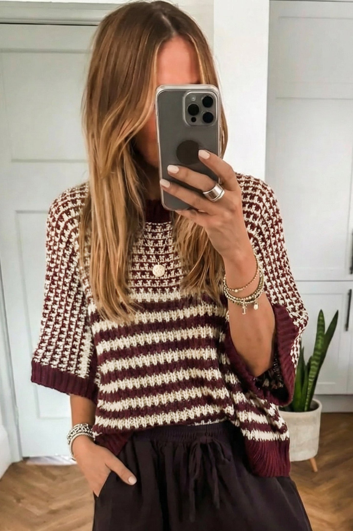 Cutie Stripe Slouchy Sweater Dear-Lover Dropshipping