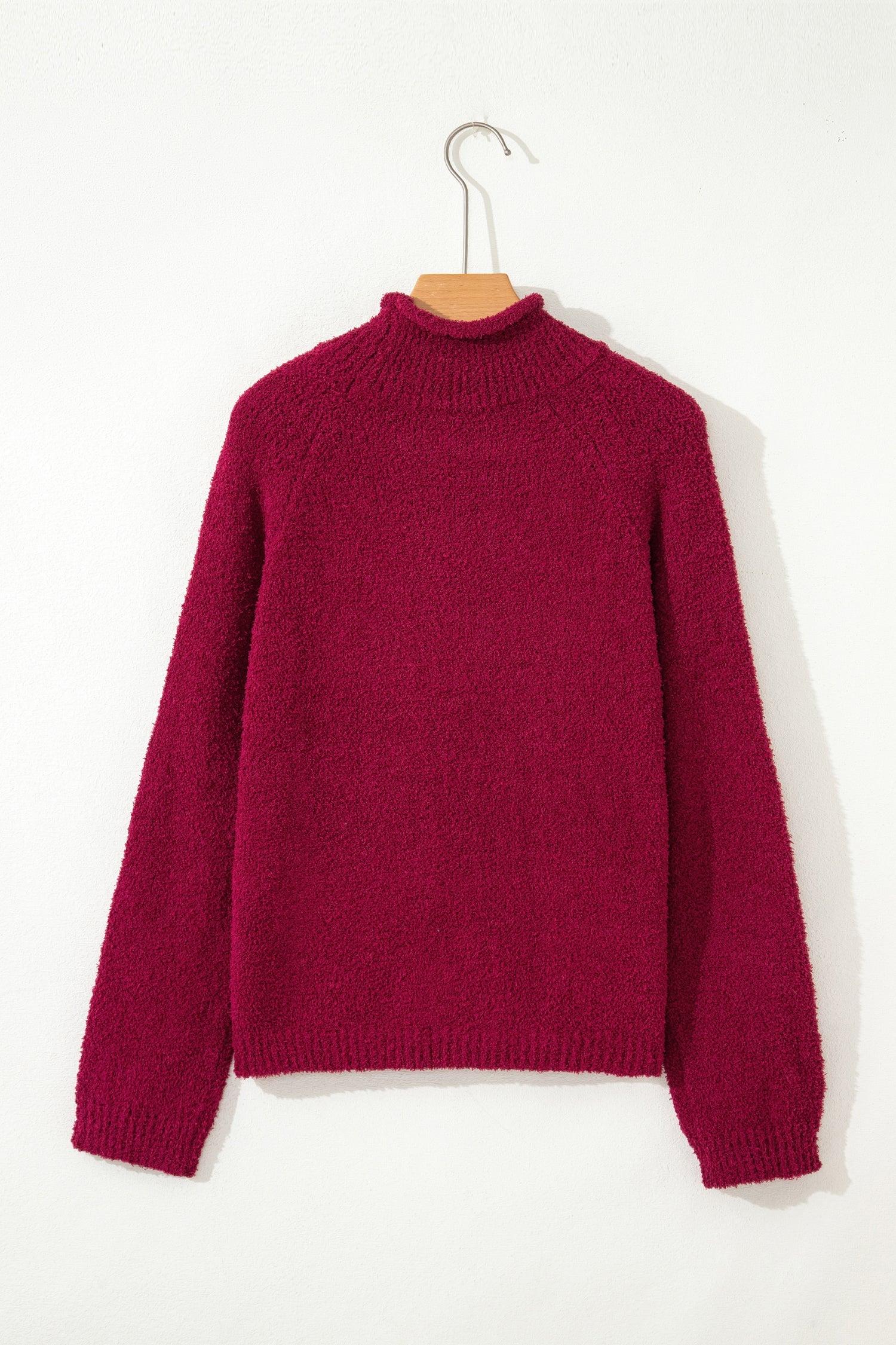 Mock Neck Sweater - Burgundy Dear-Lover Dropshipping