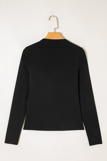 Crisscross Boat Neck Long Sleeve Slim Top Dear-Lover Dropshipping