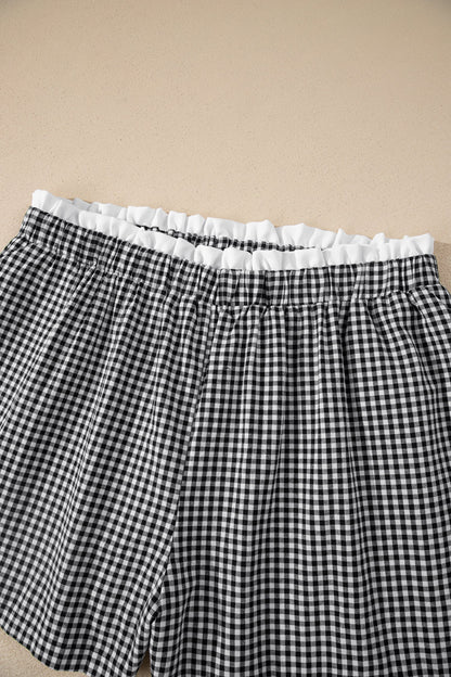 Plus Size Contrast Trim Plaid Print Shorts Dear-Lover Dropshipping