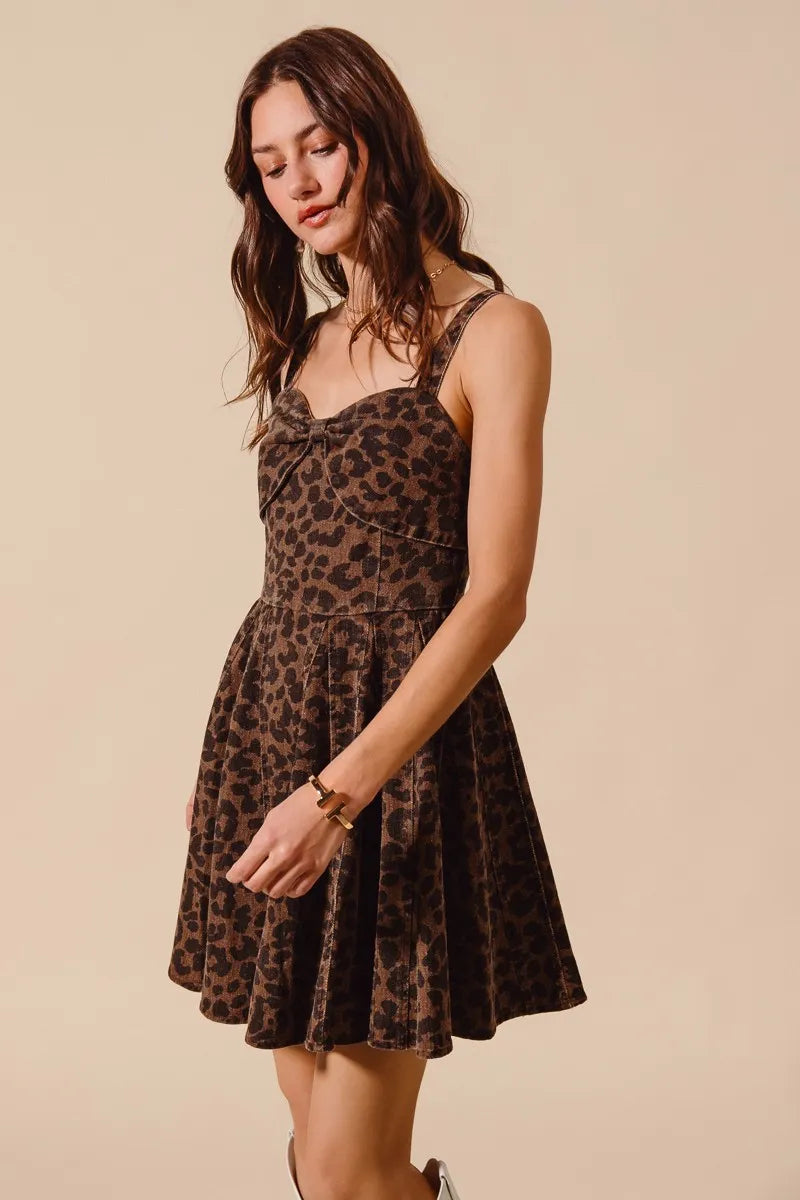 SO ME Mineral Washed Leopard Flare Cami Dress My Pampered Life Seattle