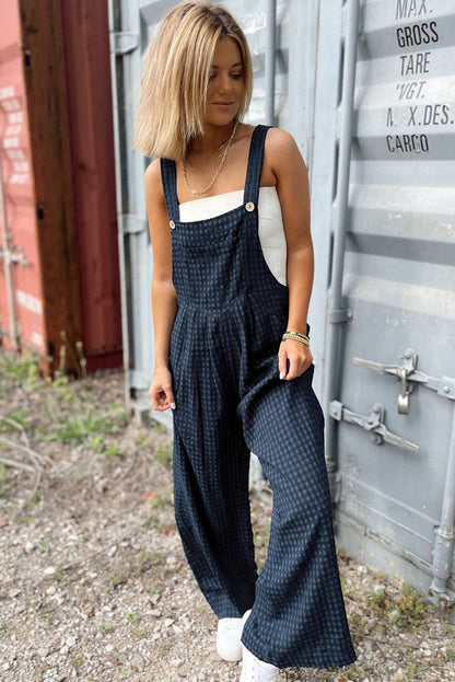 Plaid Print Buttoned with Pockets High Waist Overalls Dear-Lover Dropshipping