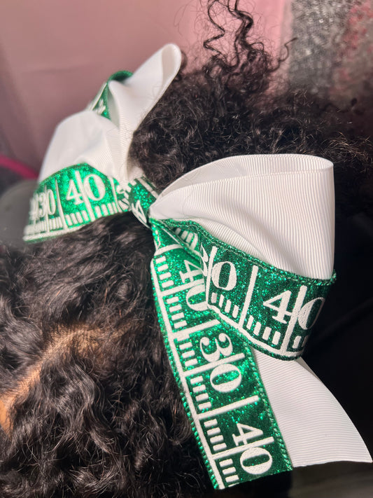 Game Day Glitter Cheer Bow – Football Field Design Daisie Boutique