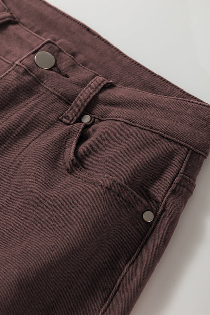 Loose Straight High Waist Solid Color Jeans - Coffee Daisie Boutique