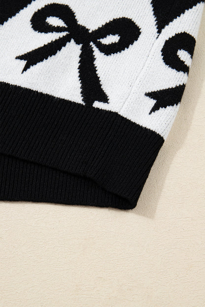 Bow Print Knit Sweater Dear-Lover Dropshipping