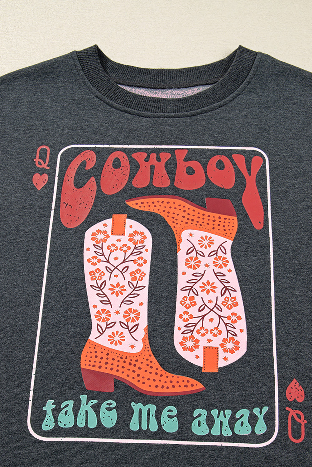 Cowboy Queen Card Graphic Sweatshirt Dear-Lover Dropshipping
