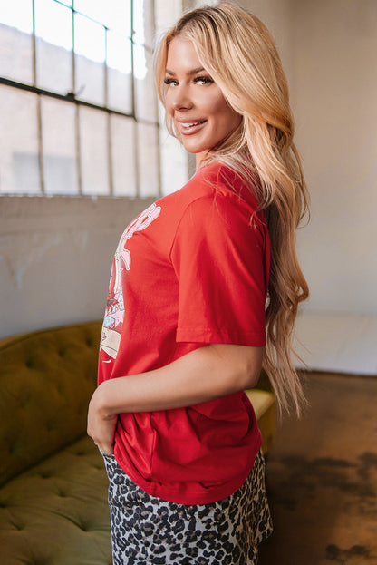 Red COWBOY Take Me Away Graphic Western Tee Daisie Boutique