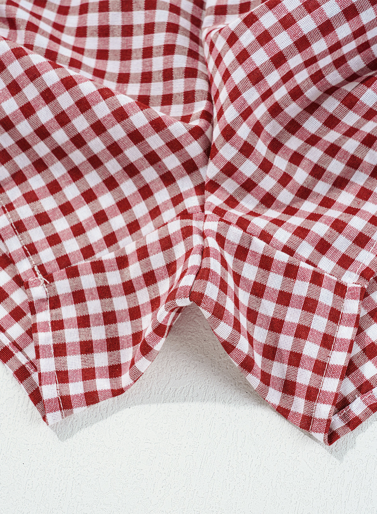 Red Plaid Gingham Printed High Waist Shorts Daisie Boutique