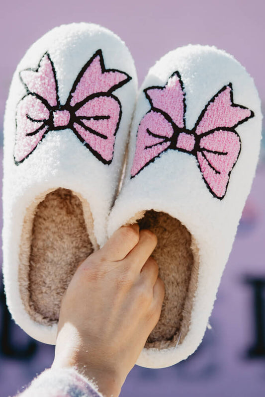 Cute Bowknot Print Slippers Daisie Boutique