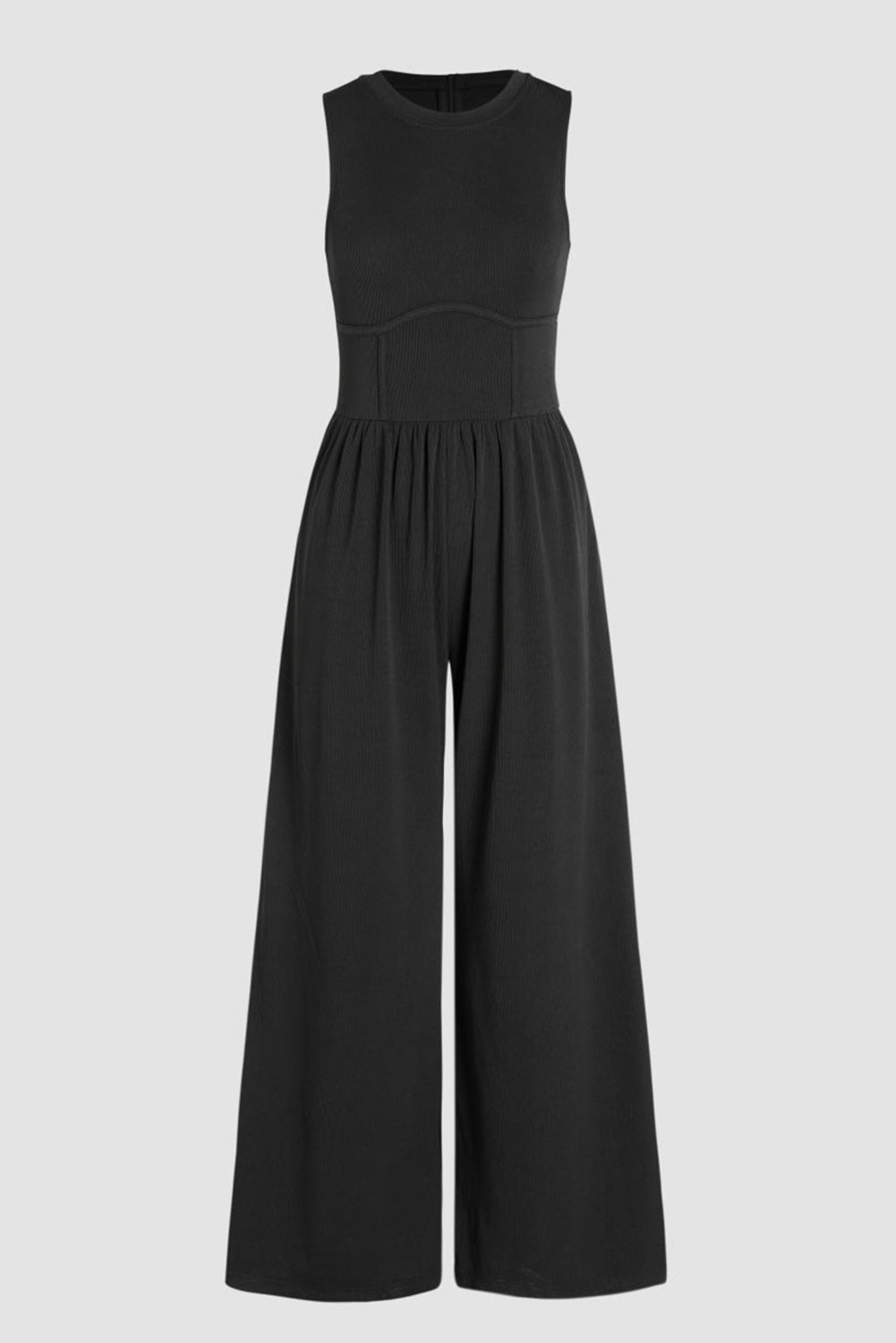Cinched Waist Sleeveless Wide Leg Jumpsuit Daisie Boutique