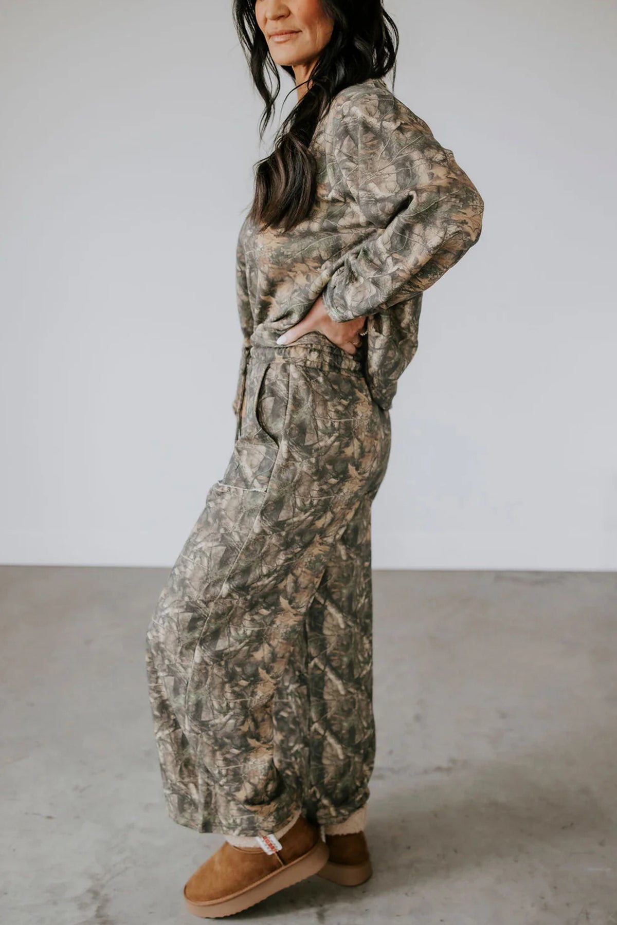 Camo Print Long Sleeve Pant Set