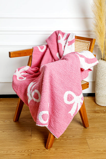 Pink Bow Printed Cozy Soft Throw Blanket Dear-Lover Dropshipping