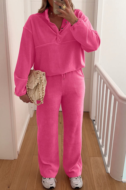 Half Button Pullover Corduroy Set Dear-Lover Dropshipping