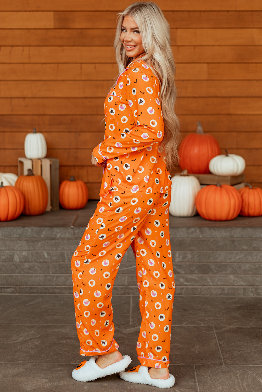 Halloween Print Long Sleeve Pajama Set Dear-Lover Dropshipping