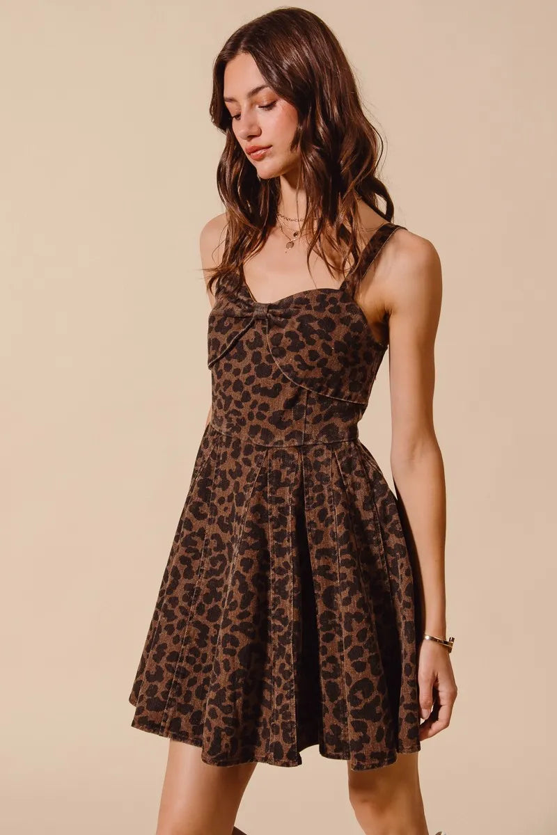 SO ME Mineral Washed Leopard Flare Cami Dress My Pampered Life Seattle