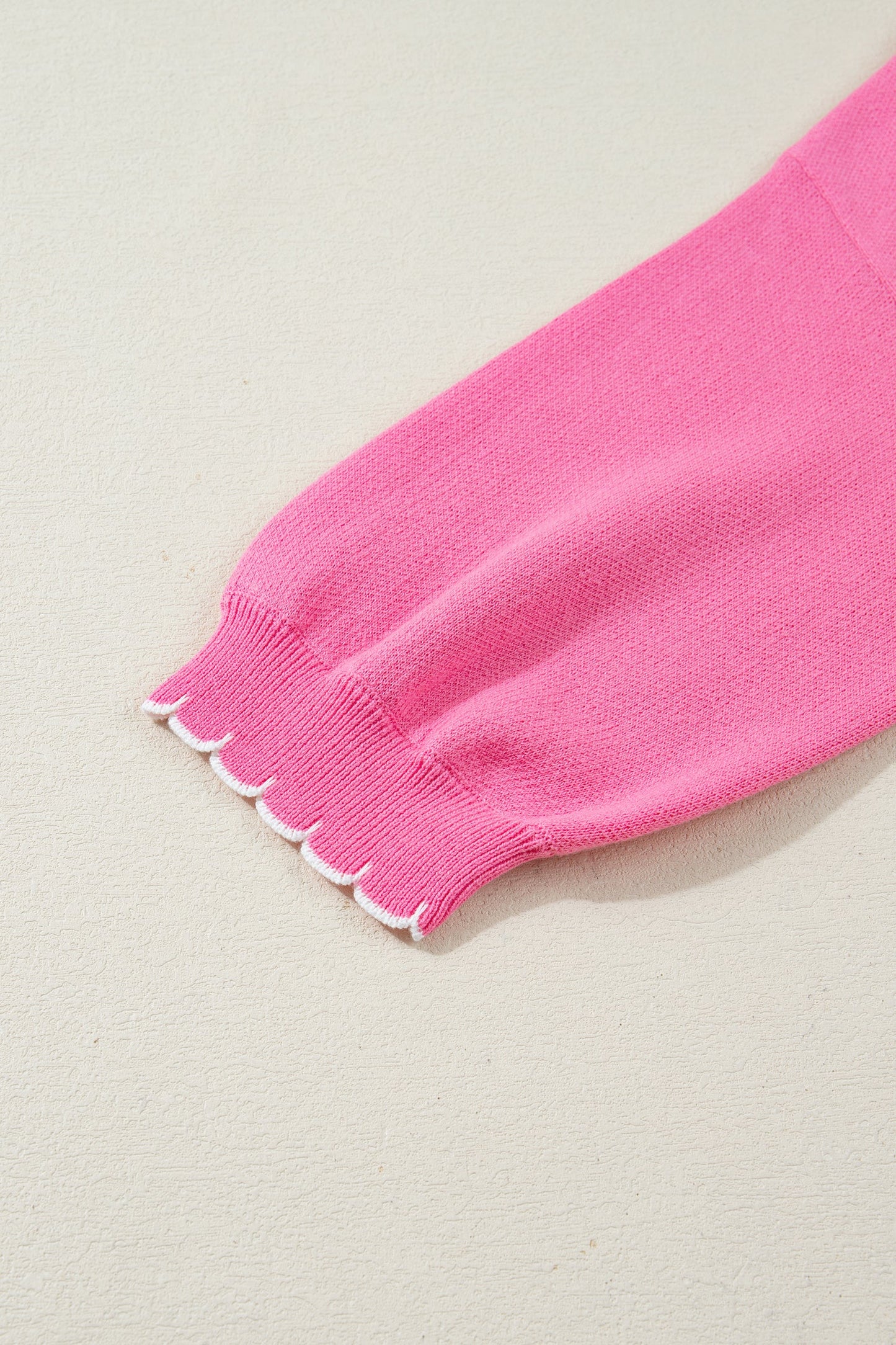 Bow Print Drop Shoulder Sweater - Pink Dear-Lover Dropshipping