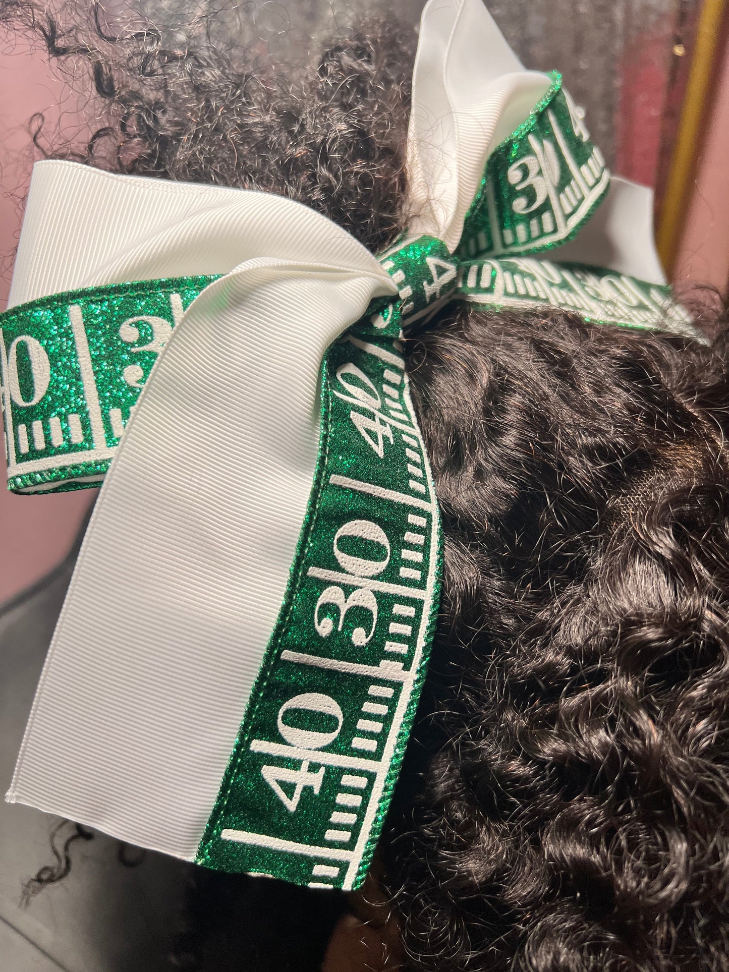 Game Day Glitter Cheer Bow – Football Field Design Daisie Boutique