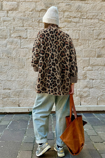 Brown Leopard Casual Cardigan Dear-Lover Dropshipping