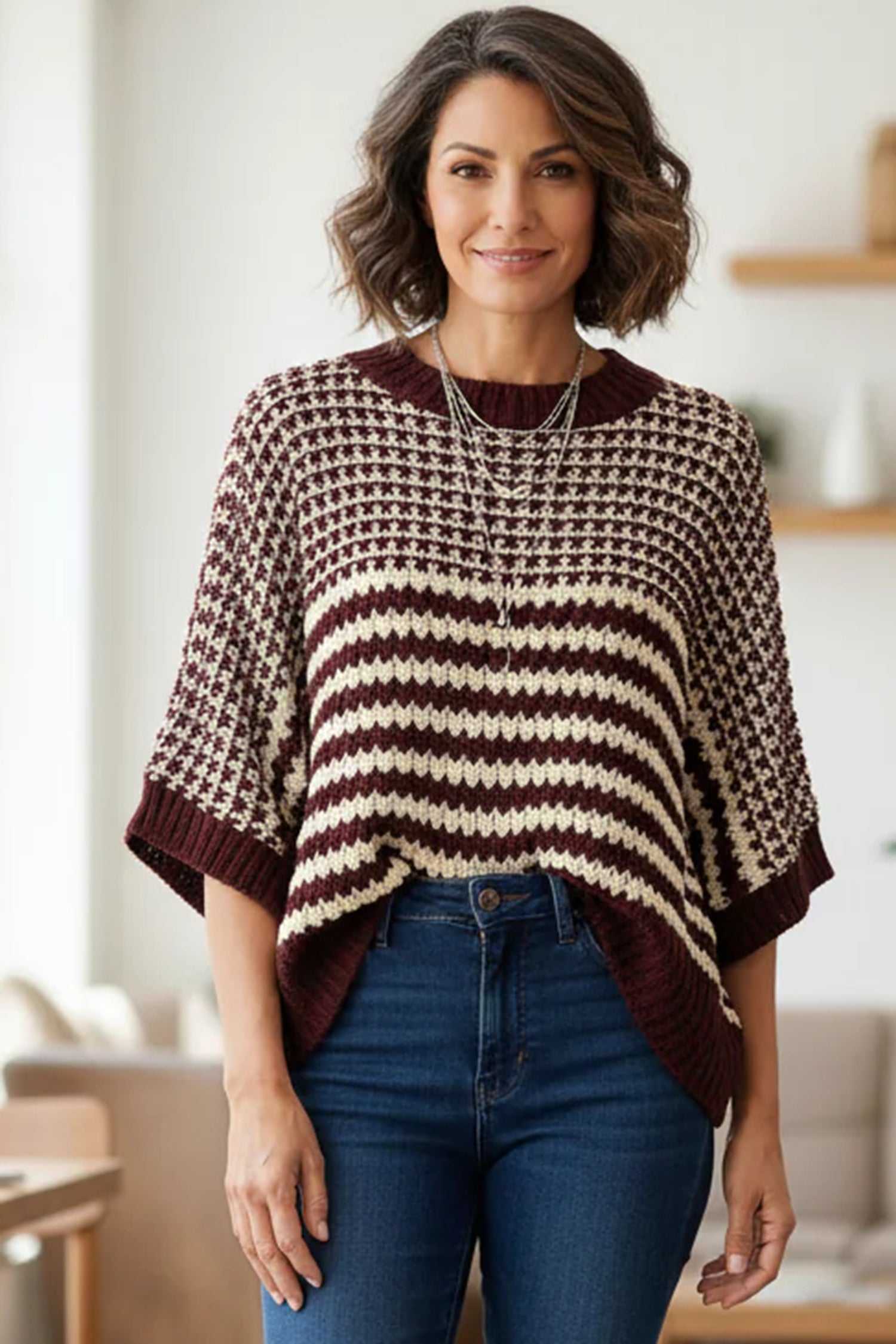 Cutie Stripe Slouchy Sweater Dear-Lover Dropshipping