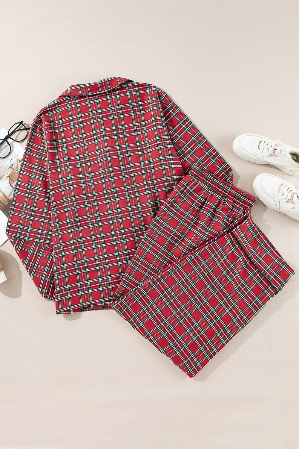 Plus Size Red Plaid Lounge Set Daisie Boutique