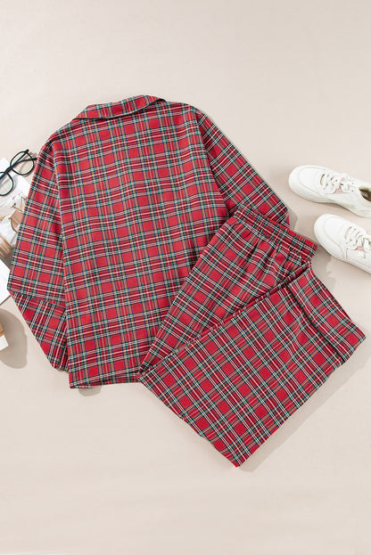 Plus Size Red Plaid Lounge Set Daisie Boutique