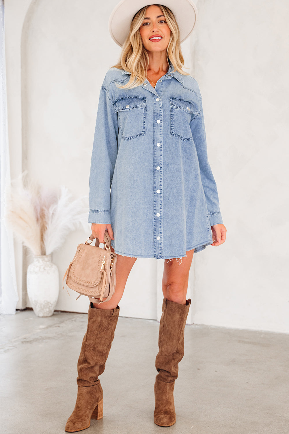 Cutie Denim Flair Shirt Dress Dear-Lover Dropshipping