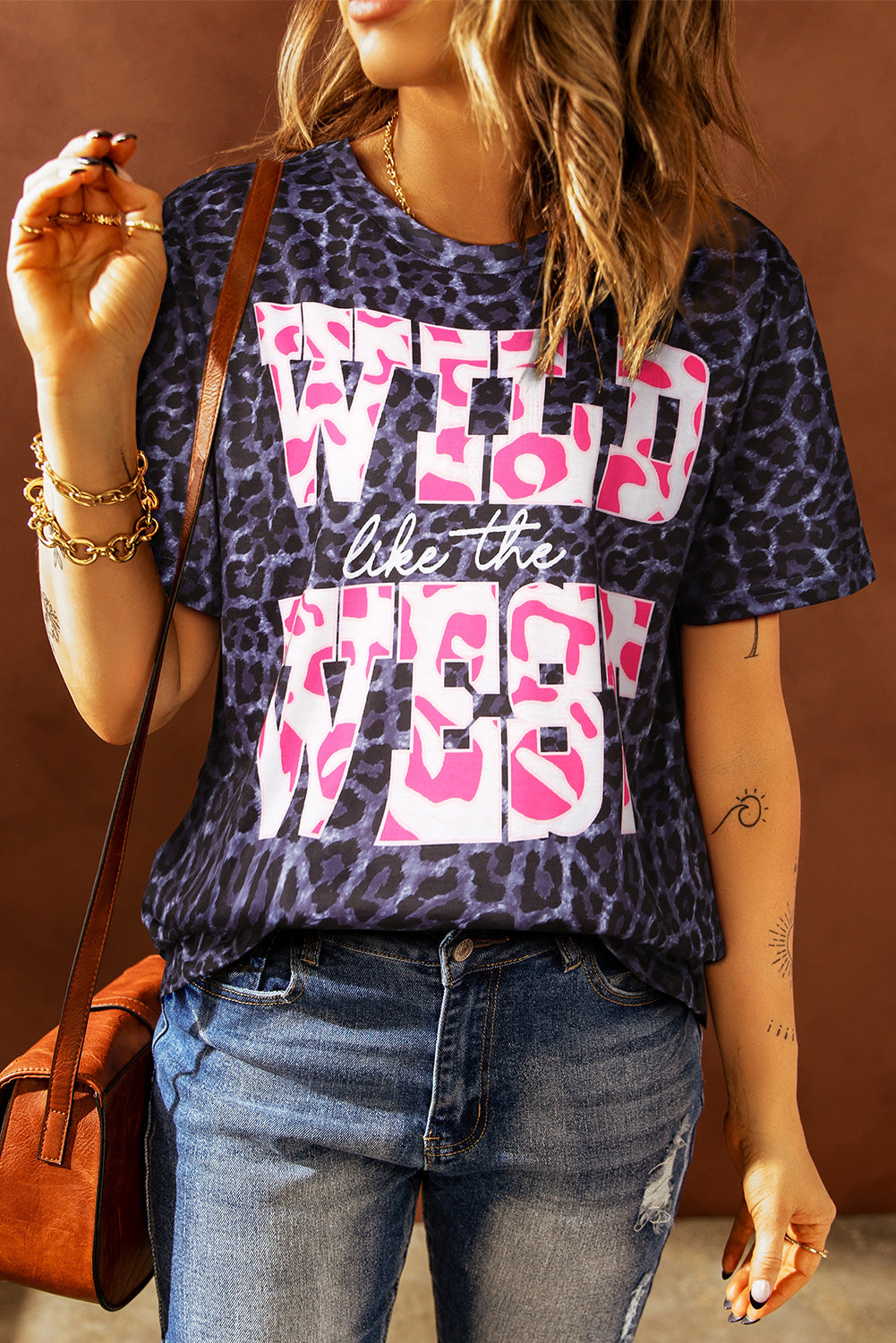 Black WILD like the WEST Leopard Tee Daisie Boutique