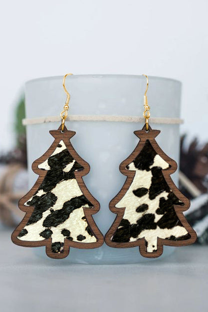 Cow Print Christmas Tree Earrings Dear-Lover Dropshipping