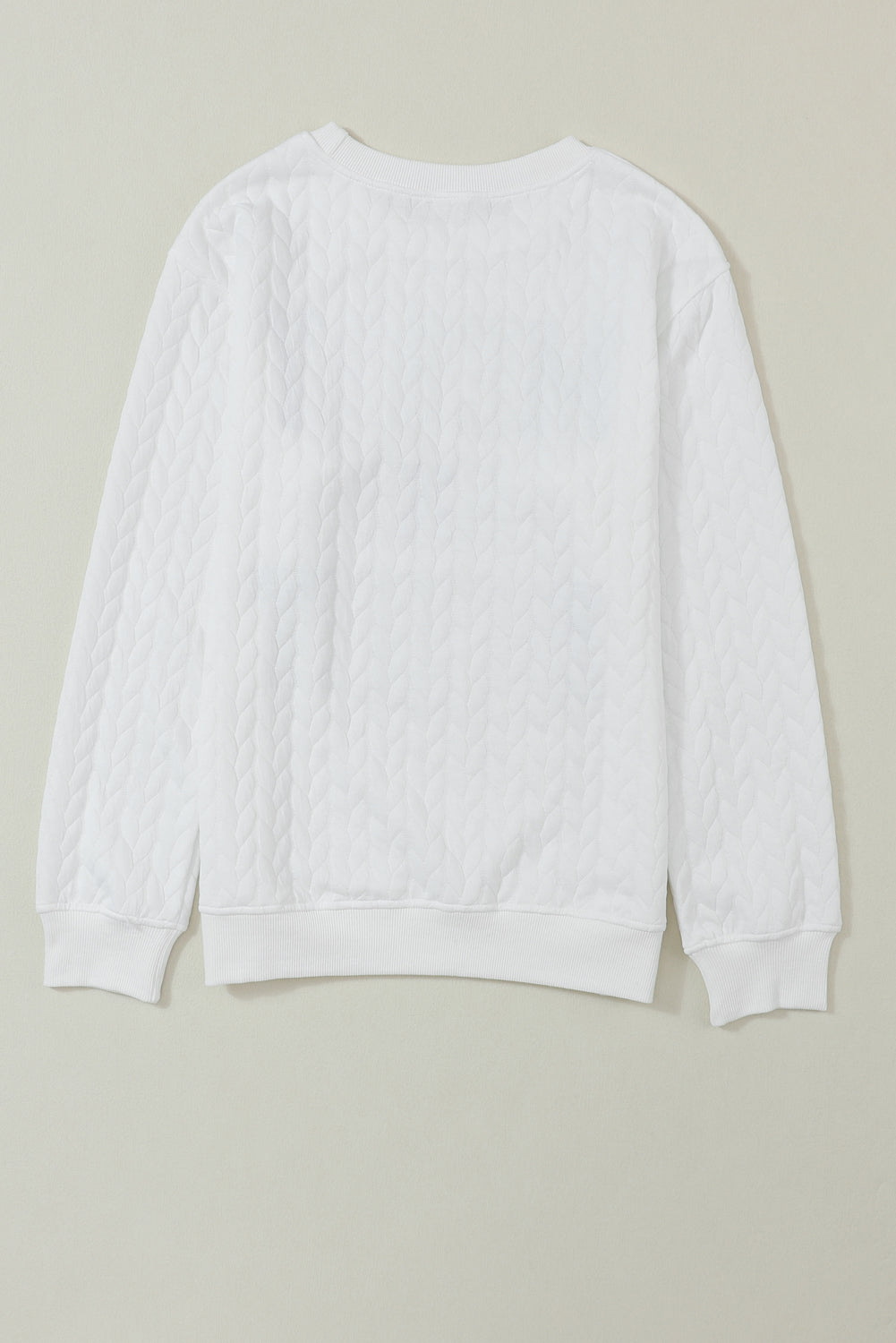 White Merry And Bright Cable Knit Pullover Sweatshirt Daisie Boutique