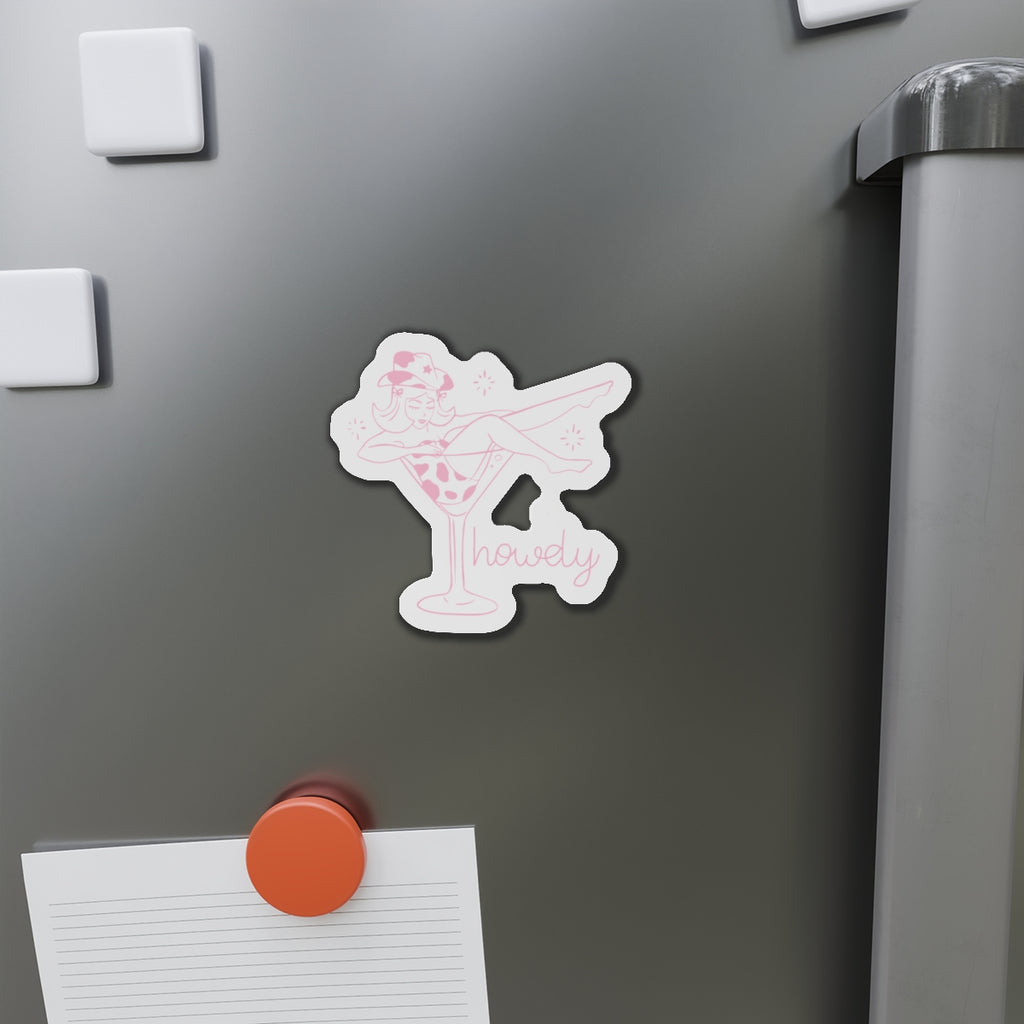 Cowgirl Martini Howdy Die-Cut Magnet - Fun Bar Decor for Home & Parties