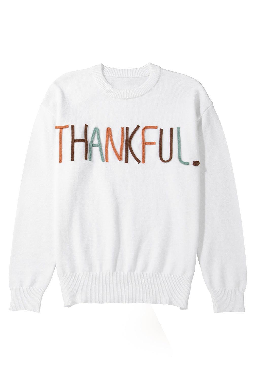 Thankful Embroidered Sweater in Ivory Daisie Boutique