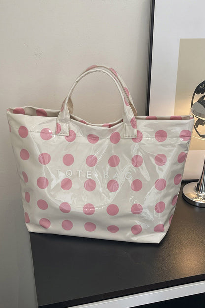 Polka Dot Waterproof PVC Tote Bag