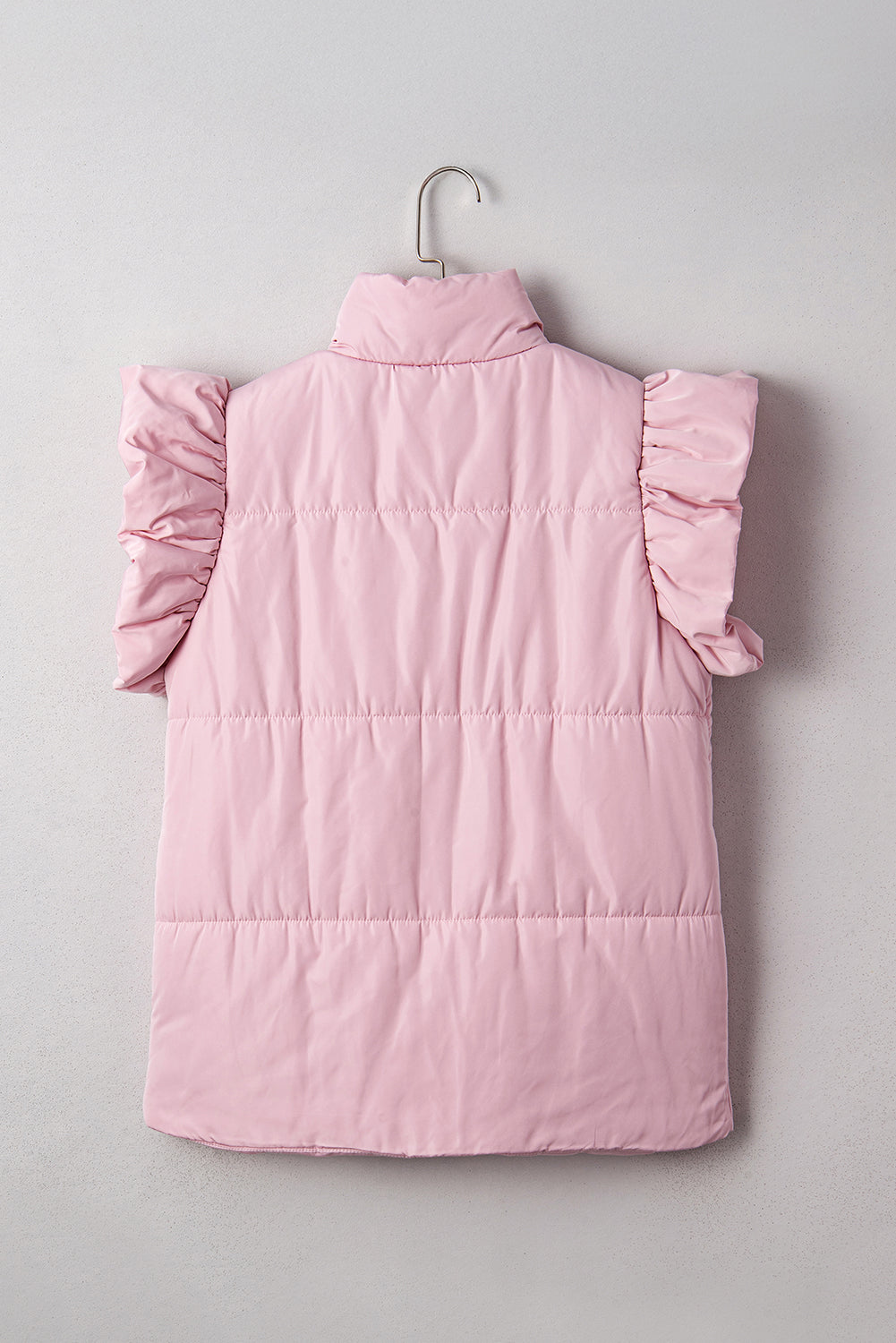 Flutter Sleeve Puffer Vest - Bubblegum Pink Dear-Lover Dropshipping